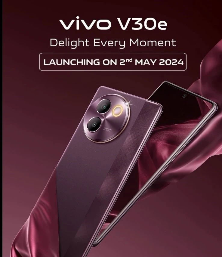 Vivo v30e Launching on 2 May With 8GB RAM And 128GB